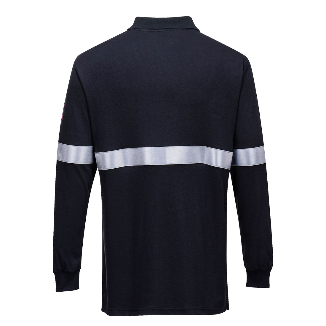 Modaflame Knit Anti-Static FR Long Sleeve Reflective Tape Polo Shirt - Image 2