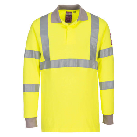 Modaflame Knit Hi-Vis Anti-Static FR Long Sleeve Polo Shirt