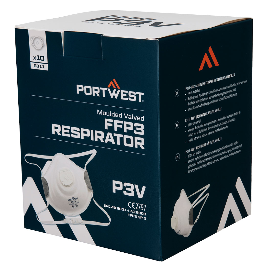 Moulded FFP3 Valved Respirator (Pk10) - Image 2
